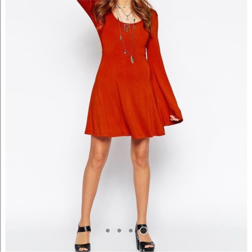 ASOS orange bell-Sleeved Dress